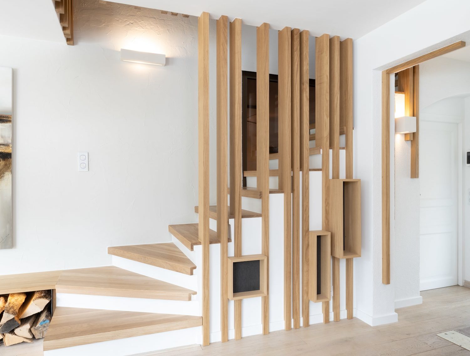 escalier habillage en bois et garde corps design annecy-min